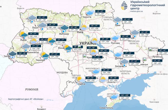 В Україні буде тепло, місцями дощі