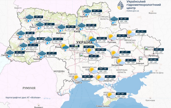 В Україні буде тепло, місцями дощі