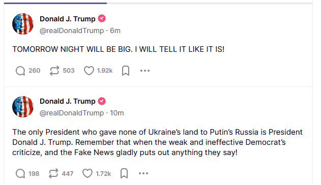 Трамп заявив, що не віддав "жодної української землі" Росії