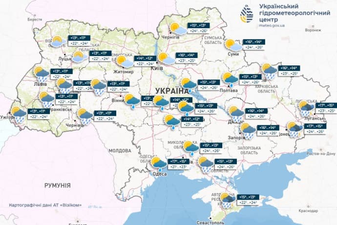 У перший день літа Україну прогріє до 27&deg;